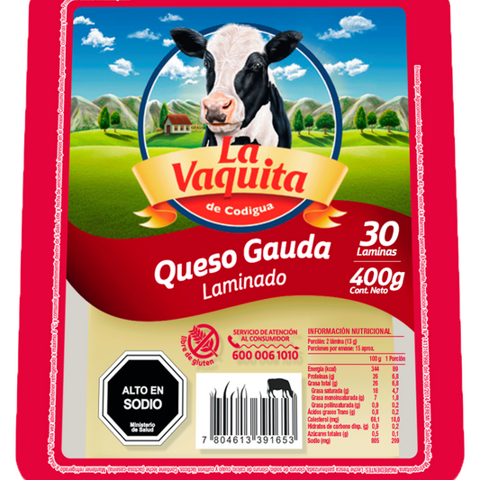 Queso Gauda laminado La Vaquita (400 gr)